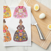 Feestelijke volkskunst dames theedoek (Quarter Fold)