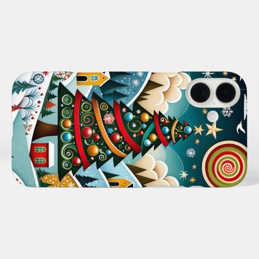 Feestelijke volkskunst kerstboom Case-Mate iPhone case (Achterkant (horizontaal))