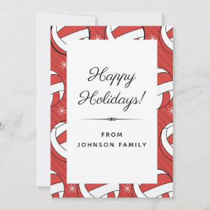 Feestelijke Volleybal Patroon Ballen & Sneeuwvlokk Feestdagenkaart