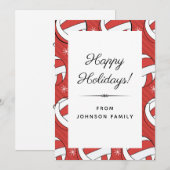 Feestelijke Volleybalpatroonballen & Sneeuwvlokken Feestdagenkaart (Voorkant / Achterkant)