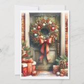 Feestelijke voordeur Kerst Open Huis Kaart (Achterkant)