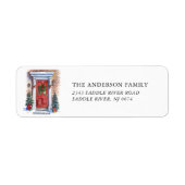 Feestelijke voordeur retouradres etiket (Voorkant)