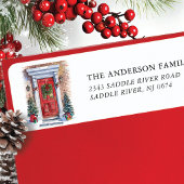 Feestelijke voordeur retouradres etiket