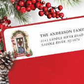 Feestelijke voordeur retouradres etiket