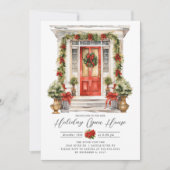 Feestelijke voordeur vakantie open huis kaart (Voorkant)