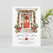 Feestelijke voordeur vakantie open huis kaart (Staand voorkant)
