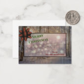 Feestelijke vorst en sprankeling: zonovergoten vak notitiekaartje (Voorkant / Achterkant in situ)