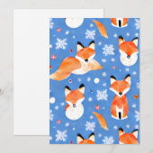 Feestelijke vossen Kerstkaart (Voorkant / Achterkant)