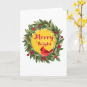 Feestelijke Vouw Kerstkaart Kaart (Gele Bloem)