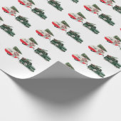 feestelijke vrachtwagen en camper Kerstmis rood en Cadeaupapier (Hoek)