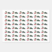 feestelijke vrachtwagen en camper Kerstmis rood en Inpakpapier Vel (Voorkant 2)