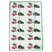 feestelijke vrachtwagen en camper Kerstmis rood en Medium Cadeauzakje (Achterkant)