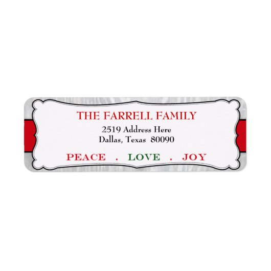 Feestelijke Vrede Liefde & Vreugde Kerst Label (Voorkant)