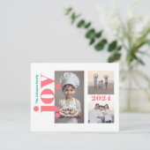 Feestelijke vreugde Bright Christmas Tree 3 Foto Feestdagenkaart (Staand voorkant)