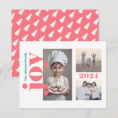 Feestelijke vreugde Bright Christmas Tree 3 Foto Feestdagenkaart (Voorkant / Achterkant)