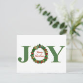 Feestelijke vreugde Kerstkrans Feestdagenkaart (Staand voorkant)