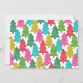 Feestelijke VREUGDE Kleurrijke Papier Kerstbomen F Feestdagenkaart (Achterkant)