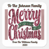 Feestelijke vreugde: vier Kerstmis! Vierkante Sticker (Voorkant)