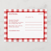 Feestelijke Vreugde Vrede Liefde Rood Plaid Foto Briefkaart (Achterkant)