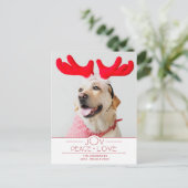 Feestelijke Vreugde Vrede Liefde Rood Plaid Foto Briefkaart (Staand voorkant)