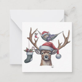 Feestelijke Vrienden Flat Notitiekaartje