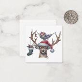 Feestelijke Vrienden Flat Notitiekaartje (Voorkant / Achterkant in situ)