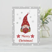 Feestelijke Vrienden - Gnomen Kerstmis Kaart (Staand voorkant)