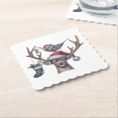 Feestelijke vrienden kartonnen onderzetters (Gebogen)