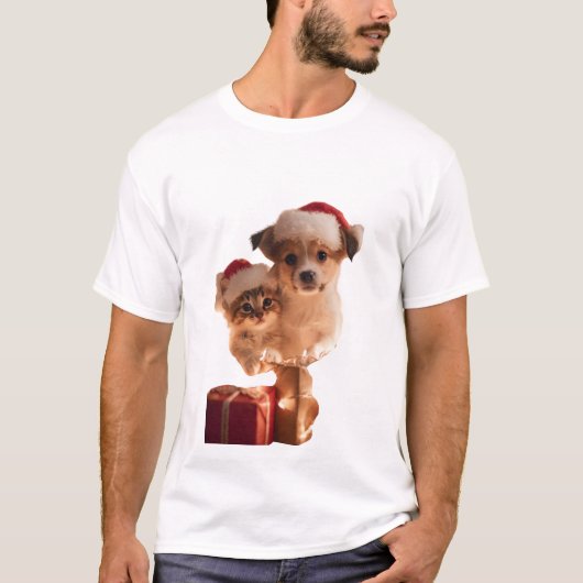 Feestelijke Vrienden Met Vacht T-shirt (Voorkant)
