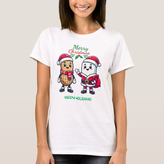 Feestelijke Vrienden: Pinda en Marshmallow T-shirt (Voorkant)