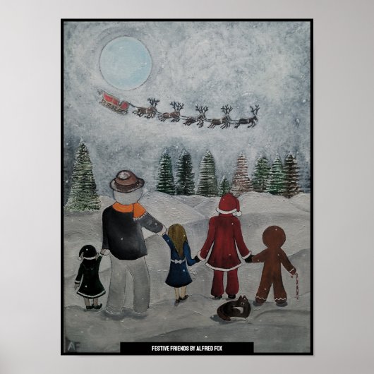 Feestelijke Vrienden Schilderij van Alfred Fox Poster (Voorkant)