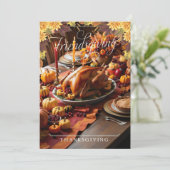 Feestelijke Vrienden Thanksgiving Feestdagenkaart (Staand voorkant)