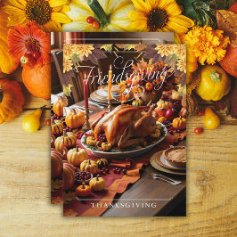 Feestelijke Vrienden Thanksgiving Feestdagenkaart