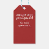 Feestelijke Vrijwilliger Dank u waardering Cadeaulabel (Achterkant)