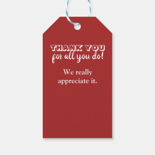 Feestelijke Vrijwilliger Dank u waardering Cadeaulabel (Achterkant)