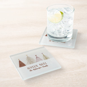 Feestelijke Vrolijk Kerstmis Vakantie Familie Deco Glazen Onderzetter