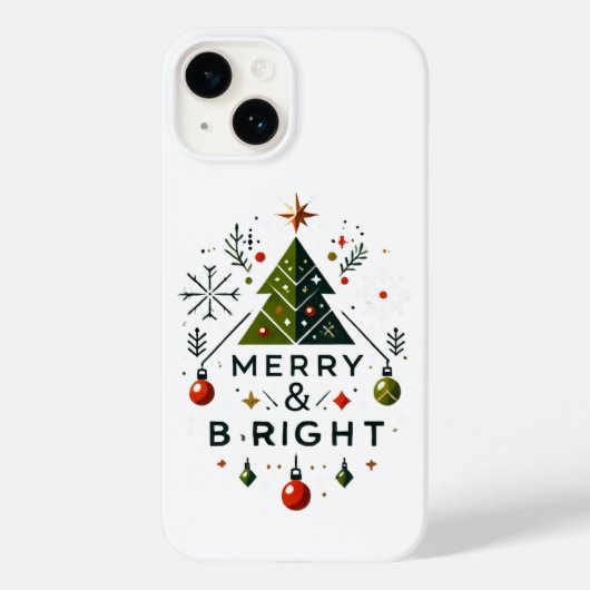 Feestelijke vrolijke en heldere kerstboom ontwerp Case-Mate iPhone case (Achterkant)