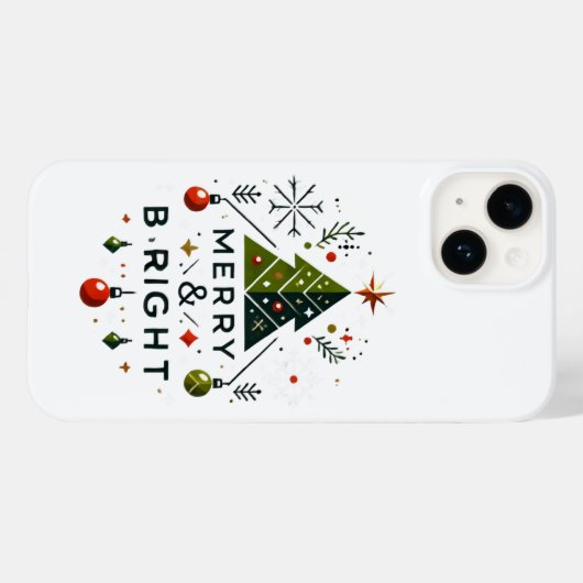 Feestelijke vrolijke en heldere kerstboom ontwerp Case-Mate iPhone case (Achterkant (horizontaal))