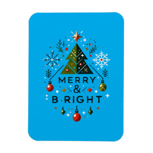 Feestelijke vrolijke en heldere kerstboom ontwerp magneet