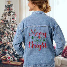 Feestelijke vrolijke en heldere kerstvakantie denim jacket