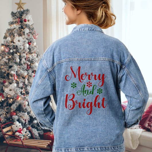 Feestelijke vrolijke en heldere kerstvakantie denim jacket