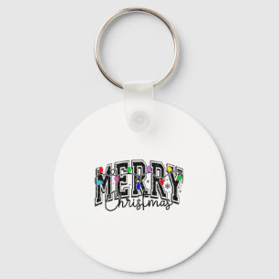 Feestelijke vrolijke en heldere kerstverlichting sleutelhanger