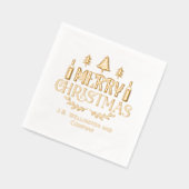 Feestelijke Vrolijke Kerst #3 Bedrijf / Familienaa Folie Servetten (Links)