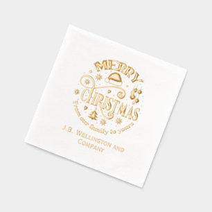 Feestelijke Vrolijke Kerst #3 Bedrijf / Familienaa Folie Servetten