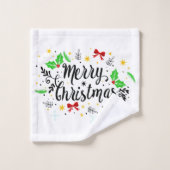 Feestelijke vrolijke kerst bad handdoek (Wasdoekje)