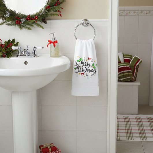 Feestelijke vrolijke kerst bad handdoek