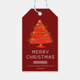 Feestelijke vrolijke kerst cadeaulabel