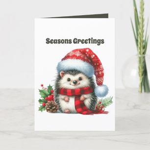 Feestelijke Vrolijke Kerst egel aanpasbaar Feestdagen Kaart