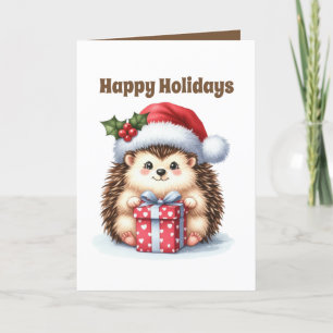 Feestelijke Vrolijke Kerst egel aanpasbaar Feestdagen Kaart