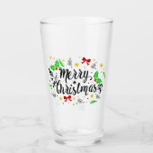 Feestelijke vrolijke kerst   glas (Voorkant)